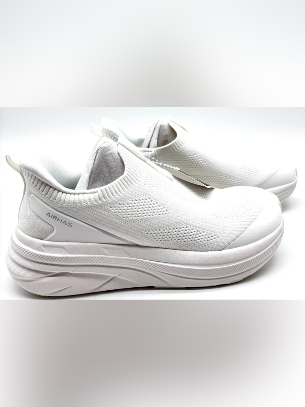 New in Box Airhas All-White Slip-On Athletic Walking Sneakers 8